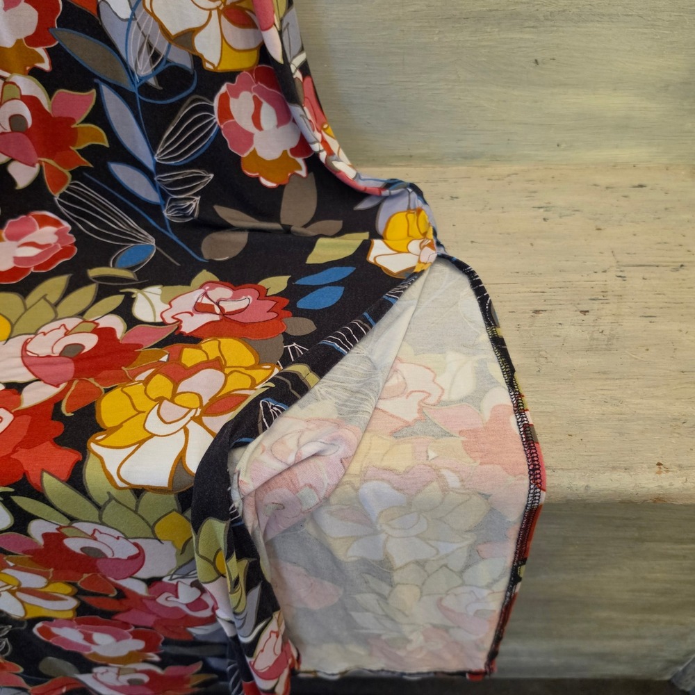 Spense Colorful Floral Print Scoop Neck Slit Side Maxi Dress Size Large GC - Picture 5 of 7